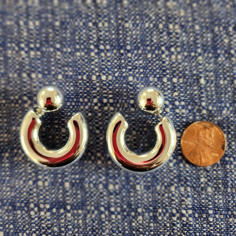 Chic Silver Tone Earrings